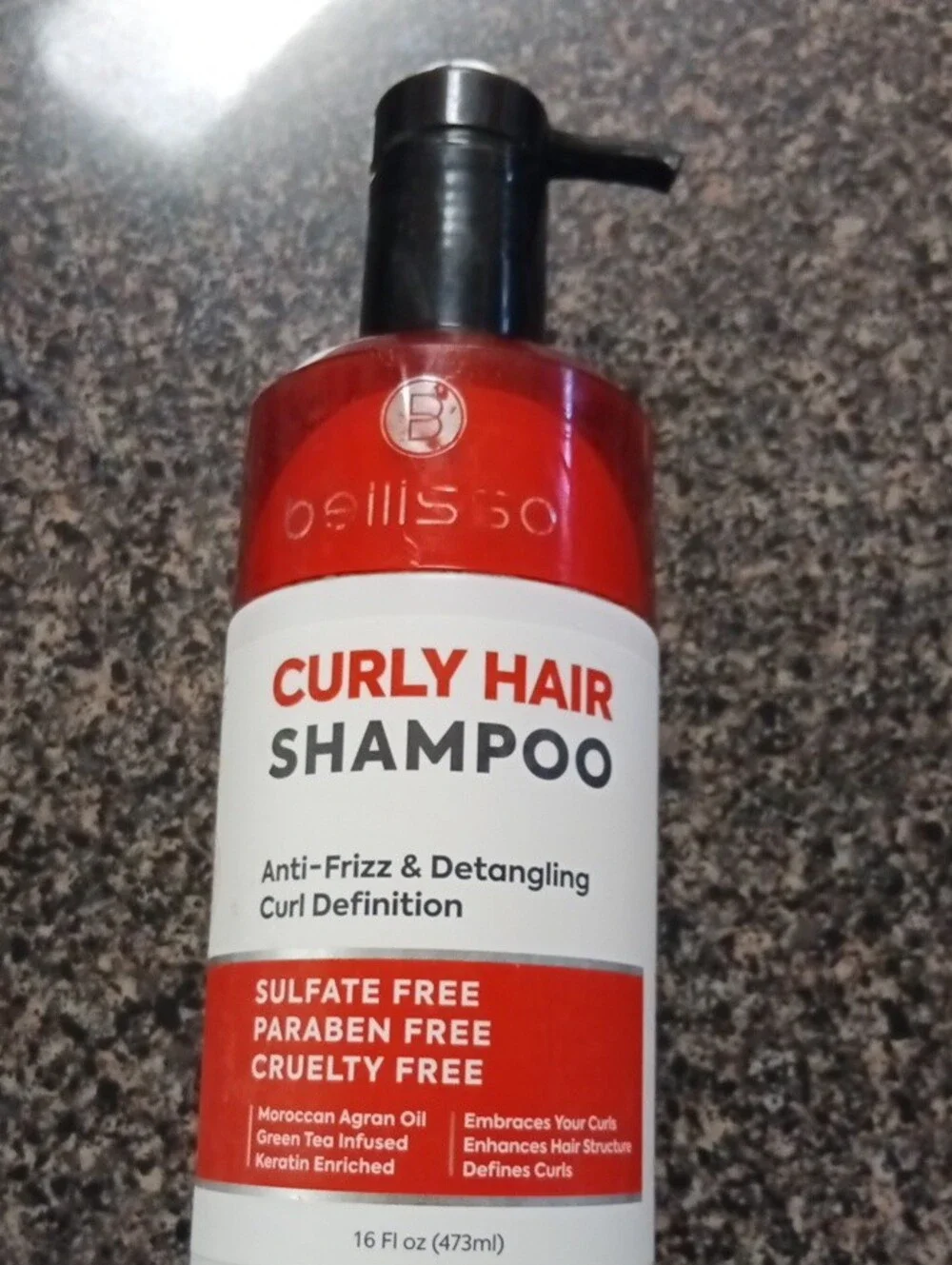 Target Curly Hair Shampoo - Red and White Bottle